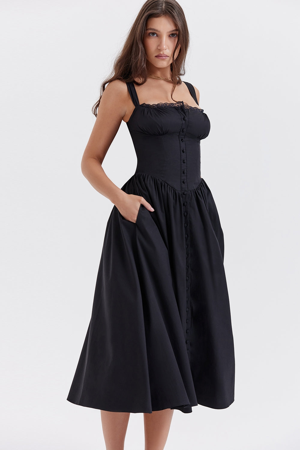 Vestido Midi Annebeth - Negro