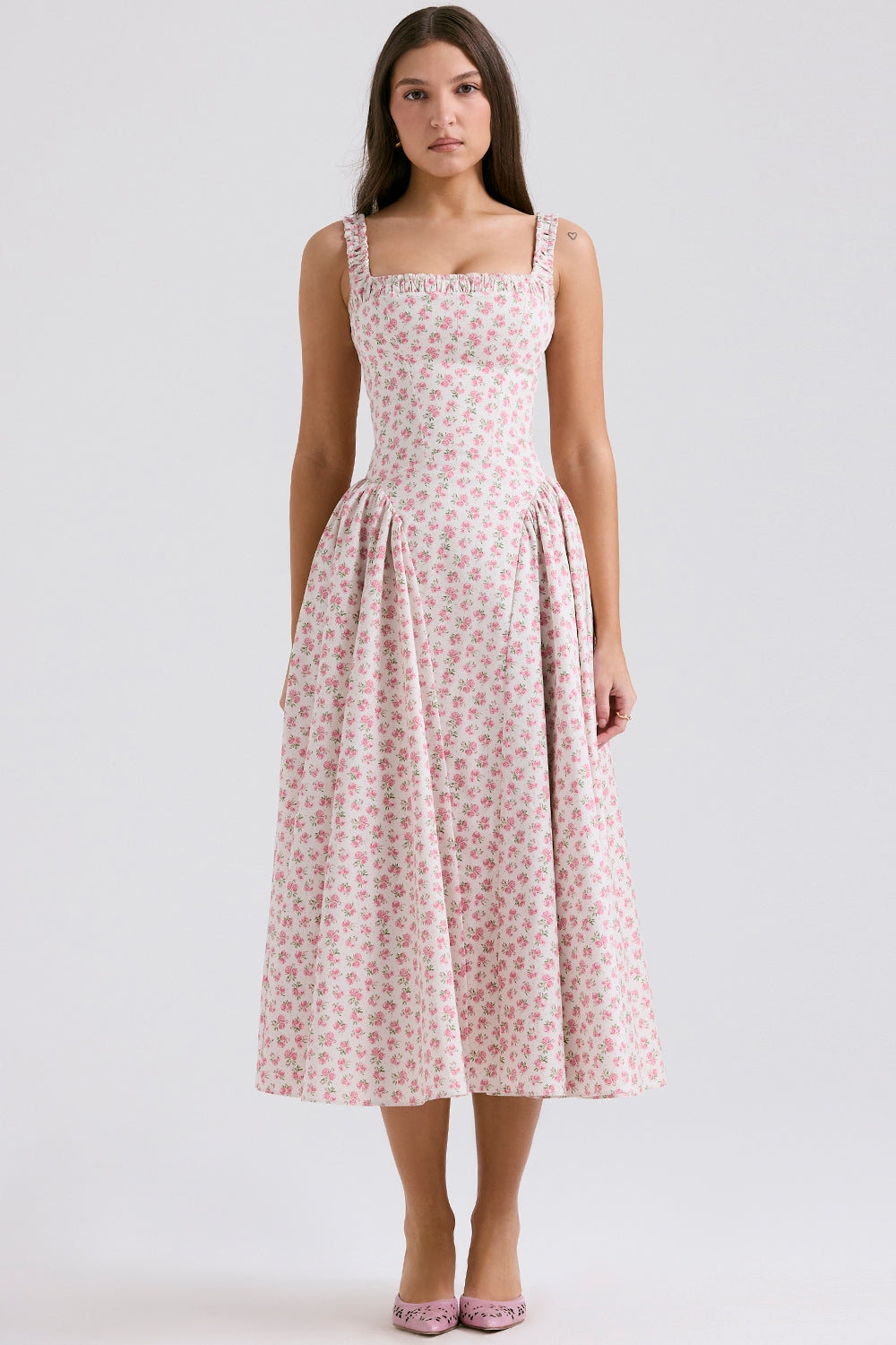 Vestido Midi Adeline - Rosa